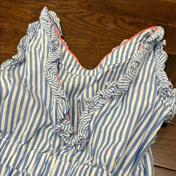 Crewcuts J. Crew Girls Blue White Stripe Dress Size 5 100% Cotton - Picture 5 of 8